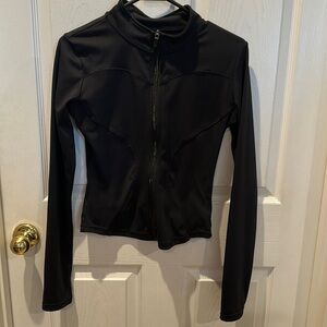 Luyaa Black Lightweight Zip Up Yoga Cropped Athletic‎ Jacket medium